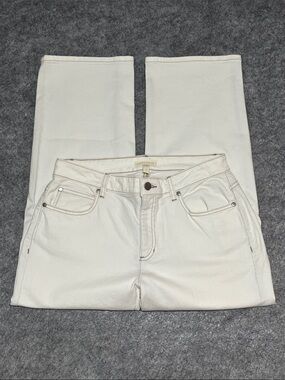Eileen Fisher White Straight Leg Organic Cotton Jeans